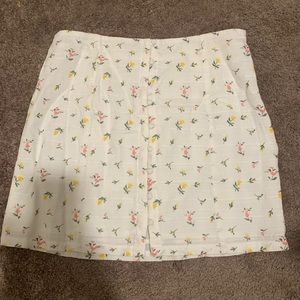 Forever 21 Floral Mini Button Up Skirt size L
